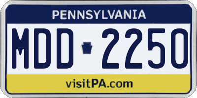 PA license plate MDD2250