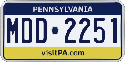 PA license plate MDD2251