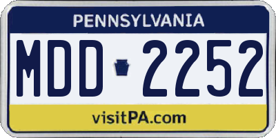 PA license plate MDD2252