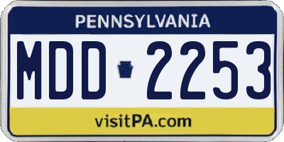 PA license plate MDD2253