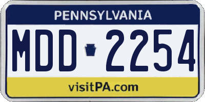 PA license plate MDD2254