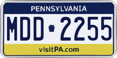 PA license plate MDD2255