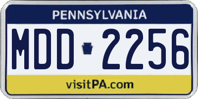 PA license plate MDD2256