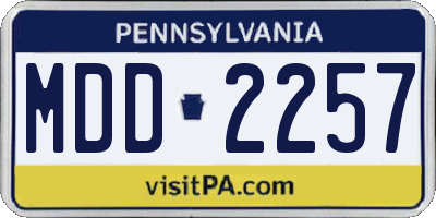 PA license plate MDD2257