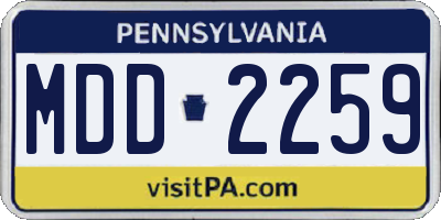 PA license plate MDD2259