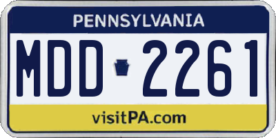 PA license plate MDD2261