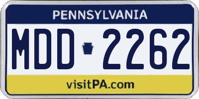 PA license plate MDD2262