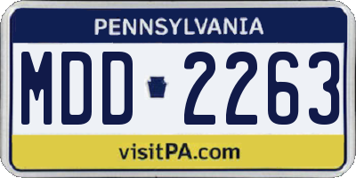 PA license plate MDD2263
