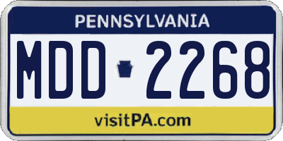 PA license plate MDD2268