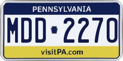 PA license plate MDD2270