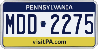PA license plate MDD2275