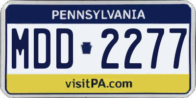 PA license plate MDD2277
