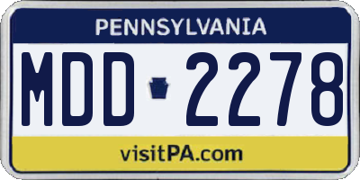 PA license plate MDD2278