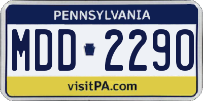PA license plate MDD2290