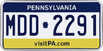 PA license plate MDD2291