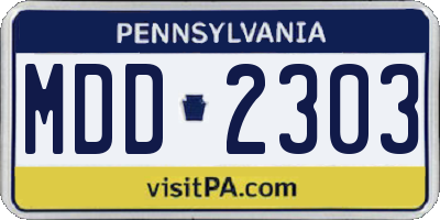 PA license plate MDD2303