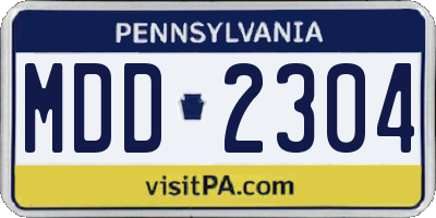 PA license plate MDD2304