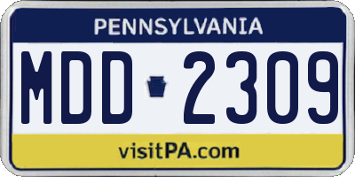 PA license plate MDD2309