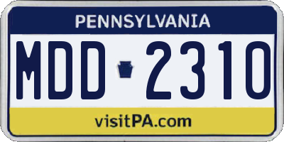 PA license plate MDD2310