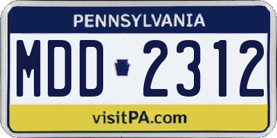 PA license plate MDD2312