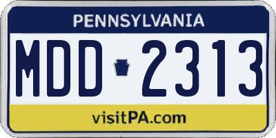 PA license plate MDD2313