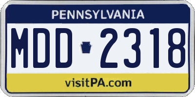 PA license plate MDD2318
