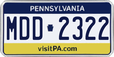 PA license plate MDD2322
