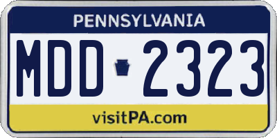 PA license plate MDD2323