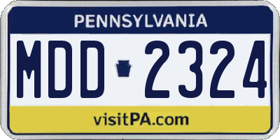 PA license plate MDD2324