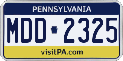 PA license plate MDD2325