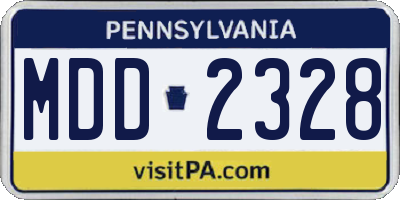 PA license plate MDD2328