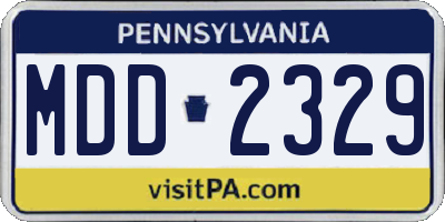 PA license plate MDD2329