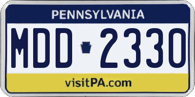 PA license plate MDD2330