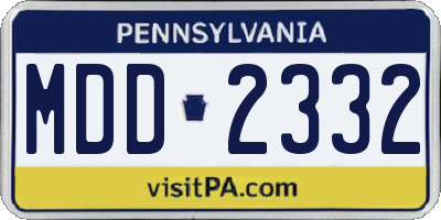 PA license plate MDD2332