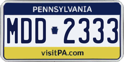PA license plate MDD2333