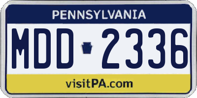 PA license plate MDD2336