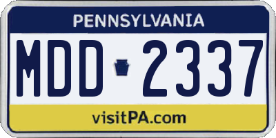 PA license plate MDD2337