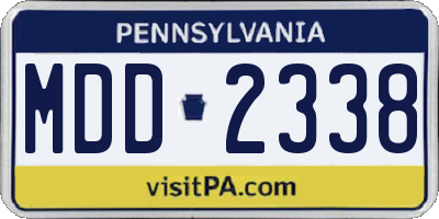PA license plate MDD2338