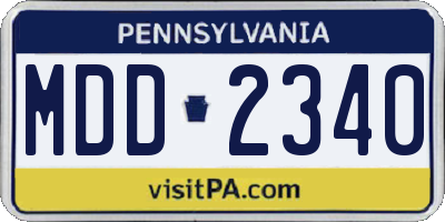 PA license plate MDD2340