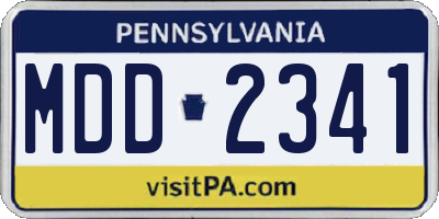 PA license plate MDD2341