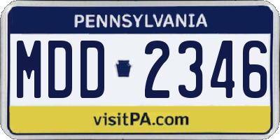PA license plate MDD2346