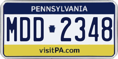 PA license plate MDD2348