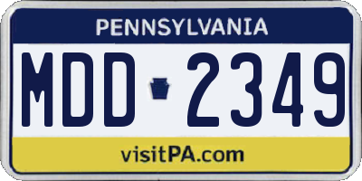PA license plate MDD2349