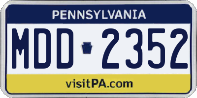 PA license plate MDD2352