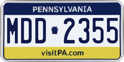 PA license plate MDD2355