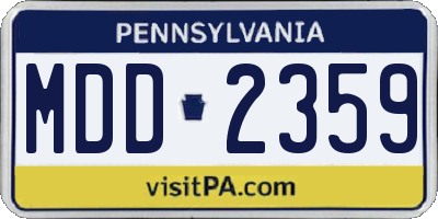 PA license plate MDD2359