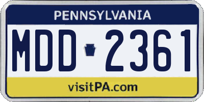 PA license plate MDD2361