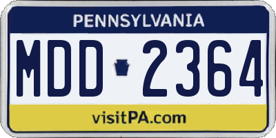 PA license plate MDD2364