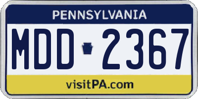 PA license plate MDD2367