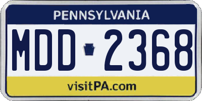 PA license plate MDD2368